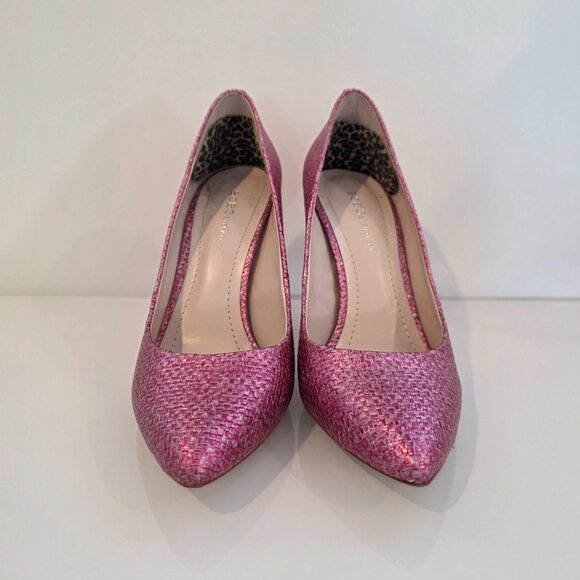 BCBGeneration Pink Woven Stiletto Heels 👠 Size 7 - Picture 3 of 14